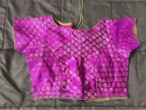 Vibrant Pink Brocade Blouse