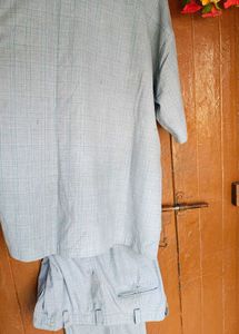 Men's Grey shirt pant both (safari shuit)