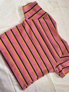 Striped Pink Crop Top