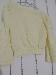 Chic Puff Sleeve Textured Blouse
