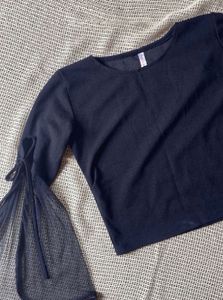 Chic Mesh Sleeve Top