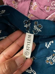 Floral Print Collar Neck Kurta