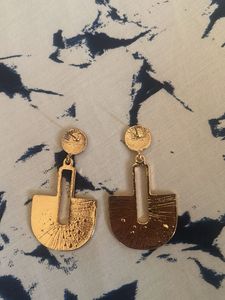 Hammered Gold Statement Earrings