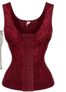 Burgundy Lace Corset Shapewear Top