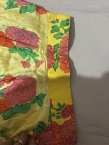 Floral Yellow silk Ethnic Skirt