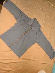 Zip-Up Collared Shirt