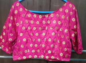 Women's Magenta Silk Blouse