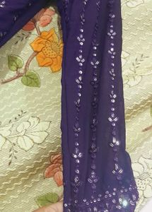 Blue Anarkali Suit With Duppatta And Embridery Wor