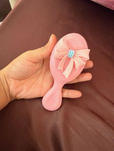 Pink Hair Brush with Bow Accent