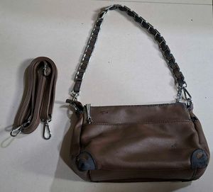Brown Faux Leather Crossbody Bag