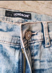 Jordache Distressed Denim Shorts with Lace Trim