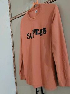 Peach "SUPERB" Graphic Long Sleeve Tee