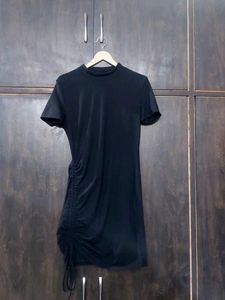 Chic Black Ruched Dress