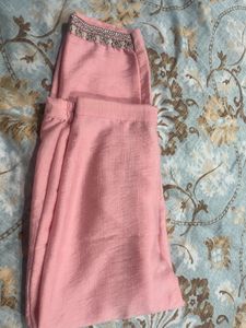 Elegant Pink Kurta Set with Embellishments