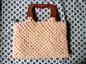 Macrame Handbag with Wooden Handle