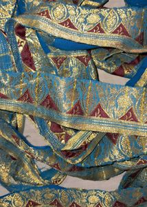 Lace(maroon, gold&amp; cyan)