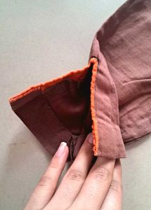 Designer Brown Kurta Set with Orange Pants