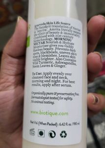 more than Half filled Biotique Morning Nectar Mois