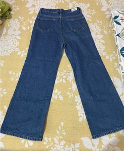 Wide Leg Blue Denim Jeans