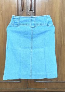 Classic Evergreen Light Wash Denim Skirt