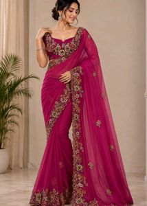 Stunning Embroidered net Saree