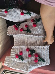 handmade Cherry cardigan  with bandana free