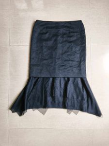 korean Skirt with Tulle Hem