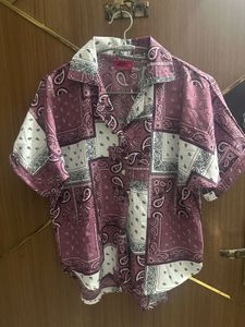 Stylish Bandana Print Short Sleeve Shirt