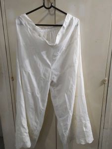White Embroidered Palazzo Pants