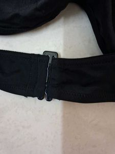 XL Black Ruffled Bandeau Bikini Top