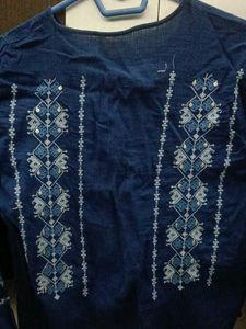 Embroidered Blue Kurta
