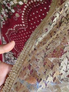 Elegant Golden Pattern dupatta with beautiful lace