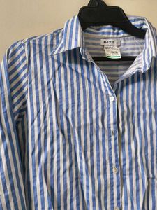 Blue &amp; White Striped Button-Up Shirt