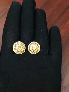 Gold Plated Round Earrings
