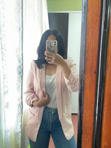 Blush Pink Casual Blazer