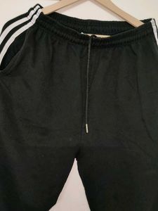 Women Black Wide Leg Track Pants