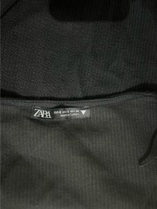 ZARA Woman Black Ribbed Square Neck Mini Dress