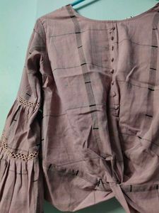 Stylish Pink Bell Sleeve Top