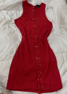 Forever 21 - Red Lace-Up Mini Dress