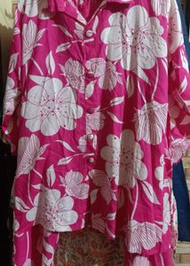Pink Floral Kurta Set