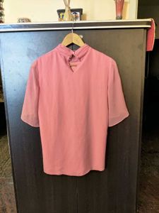 Peach Ruffle Blouse Top
