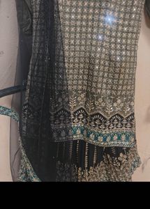 Embroidered Mirror Kurta Set with Sharara Pants