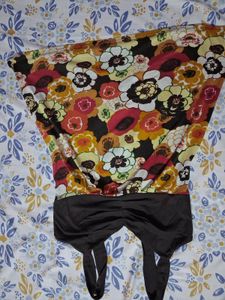Retro Floral Print Top