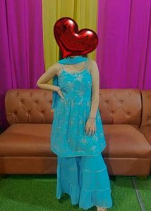 Sharara Suit With Peplum Top