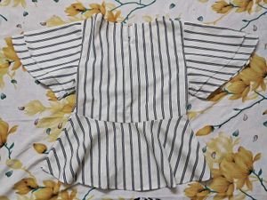 Stylish Striped Peplum Top