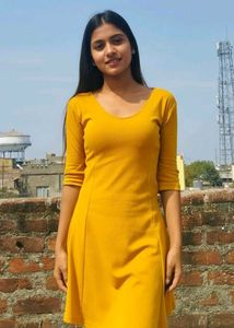 Mustard Skater Dress