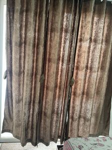 Combo of 3- Full Size Elegant Brownish Curtains