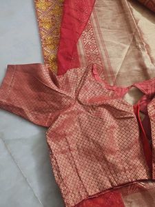 Red &amp; Gold Patterned Fabric