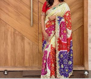 Vibrant Bandhani Print Saree