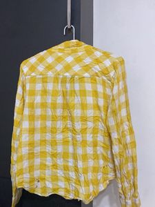 Stylish Yellow Checkered Button-Up Shirt